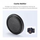 Bouchon de boîtier à monture Canon FD * 2 + Bouchon arrière d'objectif * 2 + Bouchon de griffe porte-accessoire * 2 + Chiffon de nettoyage * 1 Compatible avec Canon F-1, FTb, AE-1, A-1, AT-1, AV-1, AL-1, T60, T70, T80, T90