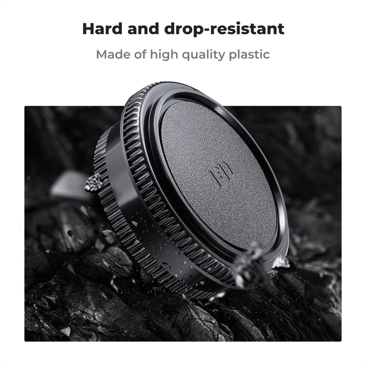 Zaślepka korpusu Canon FD Mount*2 + tylna zaślepka obiektywu*2 + zaślepka stopki gorącej*2 + ściereczka czyszcząca*1 Zgodność z Canon F-1, FTb, AE-1, A-1, AT-1, AV-1, AL-1, T60, T70, T80, T90