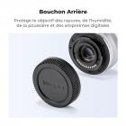 Bouchon de boîtier pour monture Olympus M4/3 * 2 + Bouchon arrière d'objectif * 2 + Bouchon de griffe porte-accessoire * 2 + Chiffon de nettoyage * 1 Compatible avec Olympus E-M1X, E-M1 II, E-M5 III, E-M10 IV, E-PL9, E-PL8, E-P7