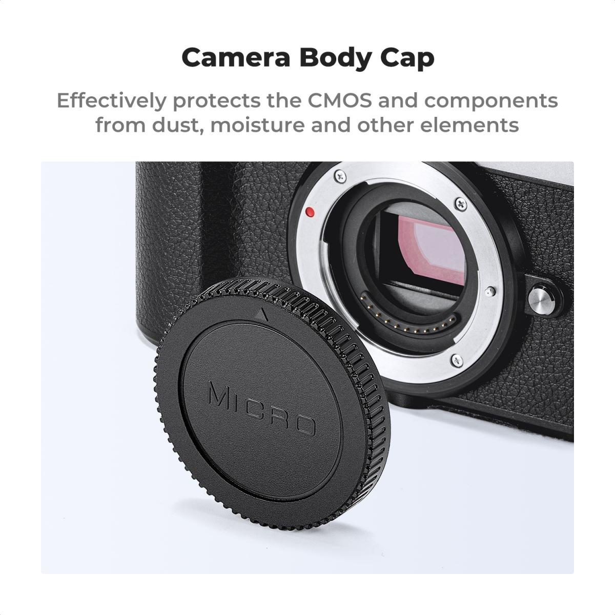 Osłona korpusu z mocowaniem Olympus M4/3*2 + tylna osłona obiektywu*2 + osłona gorącej stopki*2 + ściereczka czyszcząca*1 Kompatybilna z Olympus E-M1X, E-M1 II, E-M5 III, E-M10 IV, E-PL9, E-PL8, E-P7