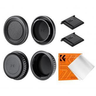 Pentax K-mount Body Cap*2 + Lens Rear Cap*2 + Hot Shoe Cap*2 + Cleaning Cloth*1 Compatible with Pentax K3, K3 II, K70, KS1, KS2, K500, K50