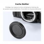 Bouchon de boîtier à monture MD Minolta * 2 + Bouchon arrière d'objectif * 2 + Bouchon de griffe porte-accessoire * 2 + Chiffon de nettoyage * 1 Compatible avec Minolta SR-2, SR-7, SR-T 101, XK, XM, X-1, XE-5, XE, XE-1, XE-7, XD-7, XD-11, XG-M, X-500, X-5