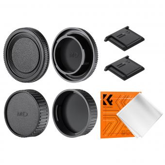 Minolta MD Mount Body Cap*2 + Lens Rear Cap*2 + Hot Shoe Cap*2 + Cleaning Cloth*1 Compatible with Minolta SR-2, SR-7, SR-T 101, XK, XM, X-1, XE-5, XE, XE-1, XE-7, XD-7, XD-11, XG-M, X-500, X-570, X-700