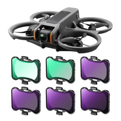 DJI Avata 2 Dronefiltersett UV+PL+ND8+ND16+ND32+ND64 DJI Avata 2 Filtersett med 28 Flerlagsbelagte DJI Avata 2 Dronetilbehør 6 stk.