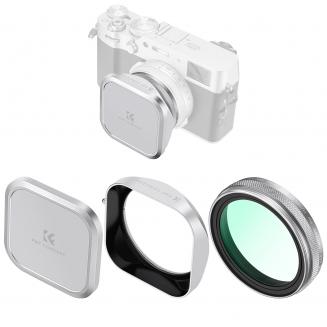 Fuji X100 Lens MCUV Filter Kit with Lens Hood and Lens Caps , Multi Coated HD Optical Glass Scratch-resistant Compatible with Fuji X100, X100F, X100S, X100T, X100V, X100VI