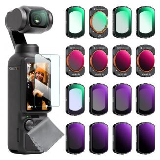 K&F Concept DJI Osmo Pocket 3 Filter Satz 16 Stück, Black-Mist Filter, UV, Lichtverschmutzung Filter, ND, ND/PL, CPL, UV Filter Kompatibel mit Pocket 3