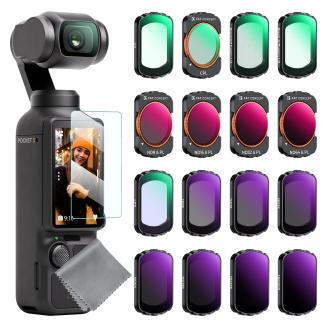 DJI Osmo Pocket 3 16 Pack Filterset (Zwarte Mist1/4+Zwarte Mist1/8+ UV+CPL+ND32&PL+ND16&PL+ND8&PL+ND64&PL+ ND8+ND16+ND32+ND64+ND128+ND256+ ND1000+Lichte-pullution-reductiefilter)