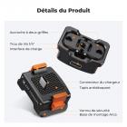 Adaptateur de charge pour DJI Osmo Pocket 3, station de charge de bureau Type-C compatible avec la norme Arca-Swiss, avec trou de vis 1/4/doigt pliable, support en alliage d'aluminium