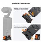 Base adattatore di ricarica per DJI Osmo Pocket 3, dock di ricarica da tavolo di tipo C compatibile con lo standard Arca-Swiss, con foro per vite da 1/4/dito pieghevole, staffa in lega di alluminio