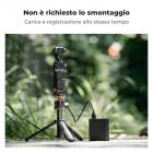 Base adattatore di ricarica per DJI Osmo Pocket 3, dock di ricarica da tavolo di tipo C compatibile con lo standard Arca-Swiss, con foro per vite da 1/4/dito pieghevole, staffa in lega di alluminio