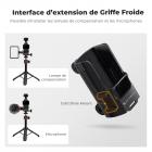 Adaptateur d'extension compatible avec DJI Osmo Pocket 3, cadre de support de montage étendu avec support de griffe froide/trou de vis 1/4", convient au port de caméra d'action