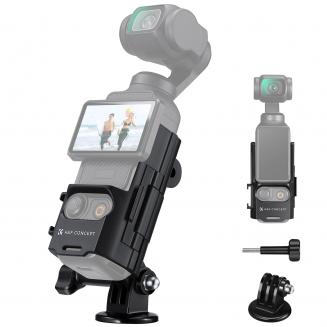 Adapter rozszerzający mocowanie kompatybilny z DJI Osmo Pocket 3, rozszerzona rama uchwytu montażowego z mocowaniem na zimną stopkę/otwór na śrubę 1/4", pasuje do portu kamery sportowej