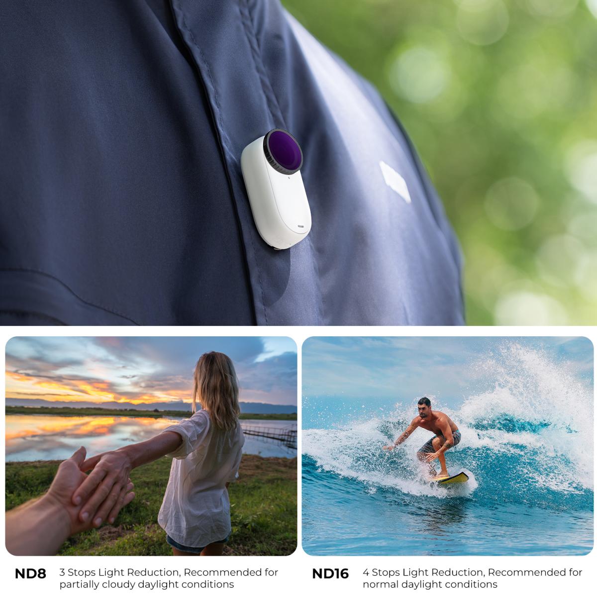 ND8+ND16+ND32+ND64 Filters Kit Neutral Density Filter 28 Multi-Layer Coated Compatible with Insta360 GO 3S Action Camera