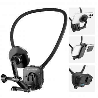 Magneettinen kaulateline puhelimelle tallennukseen, Handsfree-POV/Vlog-videokuvaus, Magneettinen rintateline puhelimelle GoPro / DJI Action / Insta360 -kameroille, Kaulapidike iPhone 16 15 14 13 12 -sarjalle
