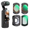 K&F Concept 4 Pezzi Set di Filtri Magnetico per DJI OSMO Pocket 3, con Filtro CPL, Black Mist 1/4, ND2-32, Obiettivo Grandangolare, Accessori