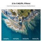 Zestaw filtrów ND/PL kompatybilny z DJI Avata 2, 4 sztuki ND8/PL, ND16/PL, ND32/PL, ND64/PL, polaryzator, obiektyw neutralnej gęstości, akcesoria do dronów, szkło wielowarstwowe/HD optyczne/bezpieczne dla gimbala