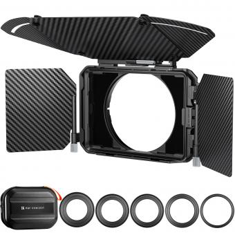 Matte bokssett med 2 linserammer og 67/72/77/82/95 mm adapter, egnet for 4x5,65" firkantede filtre