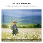 Kit de filtres ND DJI NEO Done, lot de 4, ND8 + ND16 + ND32 + ND64, filtres de réduction de lumière à densité neutre, verre optique HD multicouche / cadre en aluminium