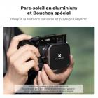 Kit de filtres MCUV pour objectif Fuji X100 avec pare-soleil et bouchons d'objectif, verre optique HD multicouche résistant aux rayures compatible avec Fuji X100, X100F, X100S, X100T, X100V, X100VI (noir)