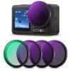 K&F Concept 4 Pezzi Set di Filtri (CPL ND8 ND16 ND32) per DJI OSMO Action 5 Pro/Action 4/3, Filtro Polarizzatore Circolare + Densità Neutra con 28 Strati di Nano Rivestimento, Accessori