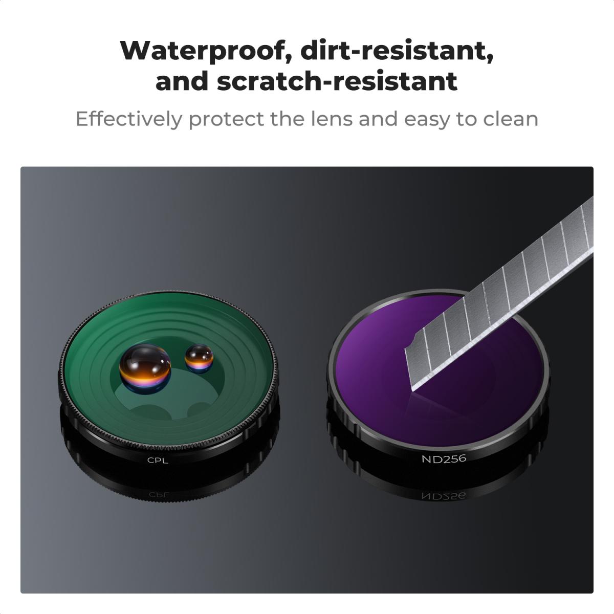 Actionkamerafiltersett CPL+ND8+ND16+ND32+ND64+ND256, sirkulært polariserende filter nøytral tetthet med 28-lags belegg Kompatibel med DJI Osmo Action 4, Osmo Action 5 Pro