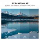 Ensemble de filtres ND pour DJI Air 3S, filtres de réduction de lumière à densité neutre ND8 + ND16 + ND32 + ND64, verre optique HD / accessoires de drone multicouches