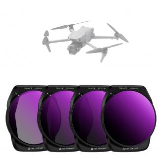 K&F Concept ND PL Filterset voor DJI Air 3S, 4-Pack ND8/PL ND16/PL ND32/PL ND64/PL Neutral Density Polarizer Multifunctionele Filters Drone Accessoires, HD Optisch Glas/Multi-Coated/Gimbal Veilig