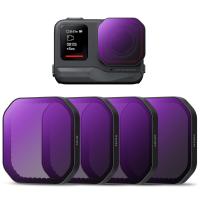 K&F Concept Insta360 Ace Pro 2 ND Filter Satz, ND8+ND16+ND32+ND64 HD Filter 4 Stück mit 28 Schichtiger Beschichtung Grüner Antireflexionsfolie für Insta360 Ace Pro 2 mit Reinigungtuch