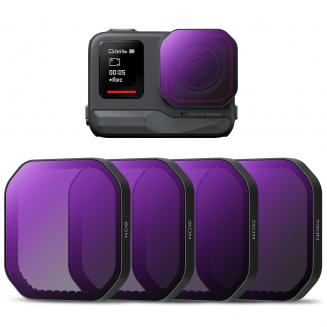 K&F Concept Insta360 Ace Pro 2 ND Filter Satz, ND8+ND16+ND32+ND64 HD Filter 4 Stück mit 28 Schichtiger Beschichtung Grüner Antireflexionsfolie für Insta360 Ace Pro 2 mit Reinigungtuch