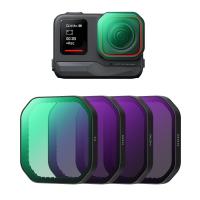 K&F Concept Insta360 Ace Pro 2 PL&ND Filter Kit, CPL + ND8 + ND16 + ND32 4er-Pack Lichtreduzierende Polarisationsfilter mit 28 Schichtiger Beschichtung Grüner Antireflexionsfolie für Insta360 Ace Pro 2