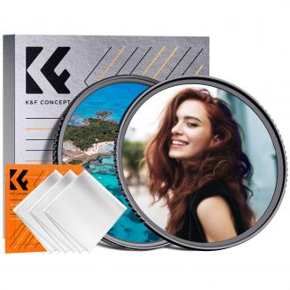 K&F Concept 82mm Black Mist 1/4 + CPL Filtersatz, Filterset mit Polfilter + Black Mist 1/4 für Kameraobjektiv, Black Pro Mist 1/4 + CPL Filter, 2er Filter Kit mit Mehrfachbeschichtung Nano-Klear Serie