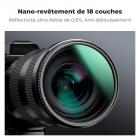 Ensemble de filtres polarisants Black Mist 1/4 + CPL 43 mm, effet cinématographique onirique, 18 revêtements multicouches, série Nano-Klear