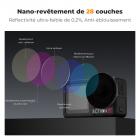 Kit de filtres variables ND2-32 et ND32-512 compatibles avec DJI Osmo Action 5 Pro/Osmo Action 4/Osmo Action 3, installation par encliquetage, pas besoin de retirer le filtre d'origine