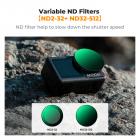 Değişken ND2-32 ve ND32-512 Filtre Kiti DJI Osmo Action 5 Pro/Osmo Action 4/Osmo Action 3 ile uyumludur, Tak-çıkar kurulum, orijinal filtreyi çıkarmanıza gerek yok