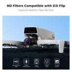 Zestaw filtrów ND do drona DJI Flip, 4 sztuki (ND8+ND16+ND32+ND64) z neutralną gęstością i redukcją światła, wielowarstwowe szkło optyczne HD, akcesoria do dronów