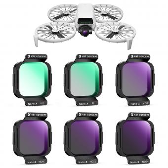 ND PL UV Filter Set Compatible with DJI Flip, 6 Pack (UV+PL+ND8+ND16+ND32+ND64) Neutral Density & Polarizing & UV Protective Filters, HD Optical Glass Multi-Coated Filter
