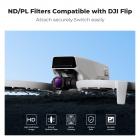 Zestaw filtrów ND/PL do DJI Flip, 4 sztuki, ND8/PL, ND16/PL, ND32/PL, ND64/PL, filtry polaryzacyjne o neutralnej gęstości do obiektywów kamer dronów, szkło optyczne HD, wielowarstwowe akcesoria do dronów