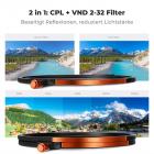 K&F Concept Magnetic CPL Filter Set 72mm Magnetisches Schnellwechsel System Quick Swap System Polfilter, ND2-ND32, Black Mist 1/4 mit Magnetischer Adapterring und Objektivdeckel, Filtertasche