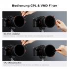 K&F Concept Magnetic CPL Filter Set 72mm Magnetisches Schnellwechsel System Quick Swap System Polfilter, ND2-ND32, Black Mist 1/4 mit Magnetischer Adapterring und Objektivdeckel, Filtertasche