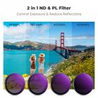 DJI Osmo Action 4 / Action 5 PRO ND/PL Filtre ve Selfie Çubuğu Seti, 4'lü Paket (ND8&PL + ND16&PL + ND32&PL + ND64&PL) Çok Katmanlı Kaplamalı Optik Cam Filtreler, Nötr Yoğunluklu Polarize Çok İşlevli Filtreler ve Taşınabilir 2'si 1 Arada T