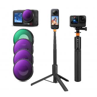 DJI Osmo Action 4 ve Osmo Action 5 Pro Action Kamera Filtresi ve Selfie Çubuğu Seti, 4'lü Paket (CPL + ND8 + ND16 + ND32) Vidalanabilir Polarize Nötr Yoğunluk Filtresi HD Optik Cam / Çok Kaplamalı / Metal Çerçeve ve Taşınabilir 2'si 1 Arada Selfie Çubuğu  DJI Osmo Action 4 ve Osmo Action 5 Pro Action Kamera Filtresi ve Selfie Çubuğu Seti, 4'lü Paket (CPL + ND8 + ND16 + ND32) Vidalanabilir Polarize Nötr Yoğunluk Filtresi HD Optik Cam / Çok Kaplamalı / Metal Çerçeve ve Taşınabilir 2'si 1 Arada Selfie Çubuğu