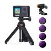 DJI Osmo Action 4 / Action 5 PRO Filtre ve Braket 6 Parça Kiti (ND8&PL + ND16&PL + ND32&PL + ND64&PL + Mini Selfie Çubuğu Masaüstü Standı + Manyetik Hızlı Çıkarma Adaptör Montajı)