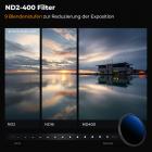 K&F Concept 40,5mm MCUV+CPL+ND2-400 (1–9 Blendenstufen) Objektivfilter-Set – 18-lagig beschichtetes optisches Glas mit Beutel und Reinigungstuch – Nano-Klear-Serie