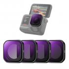 K&F CONCEPT Opgraderingssæt til ND-filter med skruer, kompatibelt med Insta360 Ace Pro 2, 4-pak ND8 ND16 ND32 ND64 Tilbehør til neutral densitets-actionkameraer, lysreduktion, HD optisk glas multicoated filter