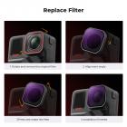 K&F CONCEPT Upgrade Screw On PL & ND Filter Set Compatible with Insta360 Ace Pro 2, 4 Pack PL+ND8+ND16+ND32 Neutral Density Polarizer Filter Kit Action Camera Accessories Multicoated HD Optical Glass