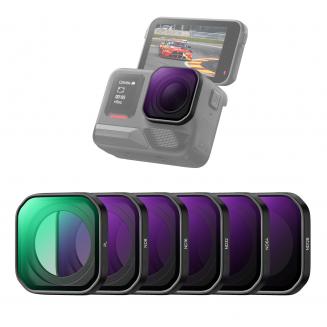 K&F Concept Upgrade-Schraubfilter ND-Filter kompatibel mit Insta360 Ace Pro 2, 6er-Pack PL ND8 ND16 ND32 ND64 ND128 Polarisationsfilter Neutraldichtefilter Action-Kamera-Zubehör, mehrfach vergütetes HD-Optikglas