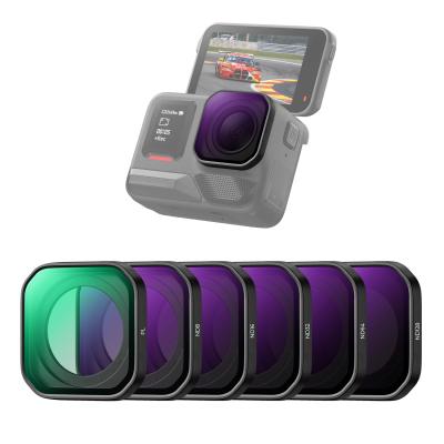 K&F CONCEPT Upgrade Screw On ND Filter Compatible with Insta360 Ace Pro 2, 6 Pack PL ND8 ND16 ND32 ND64 ND128 Polarizer Neutral Density Filter Action Camera Accessories, Multi Coated HD Optical Glass