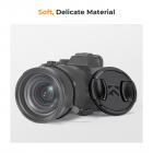 55 mm snap-on center pinch objektivdæksel 7 i 1 med anti-loss keeper leash kompatibel med Nikon, Canon, Sony, Fujifilm kameraobjektiver