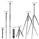 78"/2m overhead stativ i aluminium for DSLR-kamera, kompakt, bærbart stativ for vlogging, enbensstativ, 10 kg belastning, O234A7+BH-28L og 6" magisk arm med superklemmesett