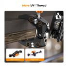 Statiefset 60" Carbon Fiber Camerastatief, Superlicht compact reisstatief met 360° kogelkop A225C0+BH-25L en multifunctionele superklemset